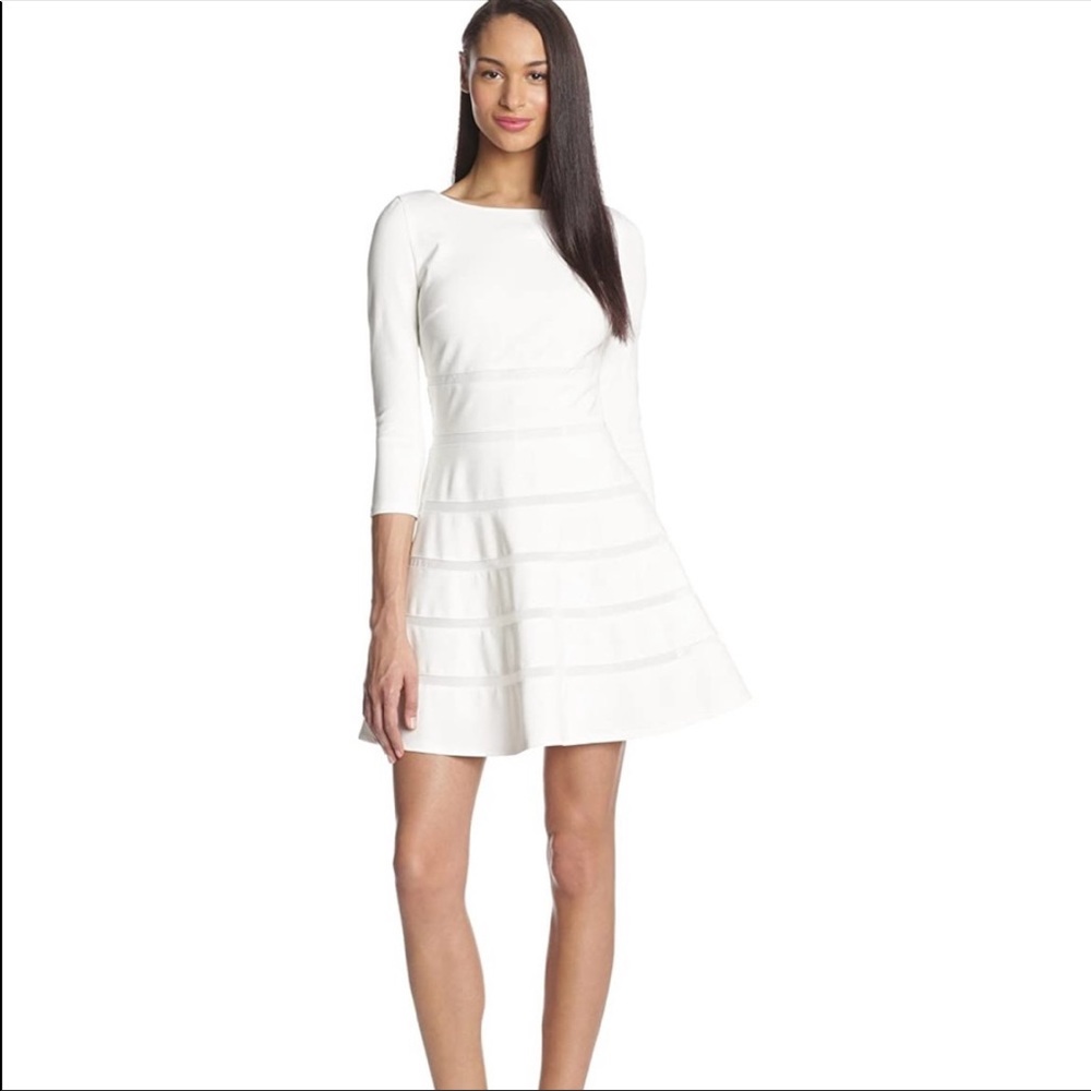 Erin Fetherston White Three-Quarter Sleeve dress sz 12